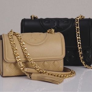 💕  Tory Burch Fleming Small Leather Convertible Bag In Desert Dune
